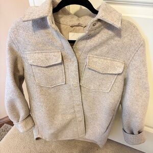 H&M beige button oversized jacket